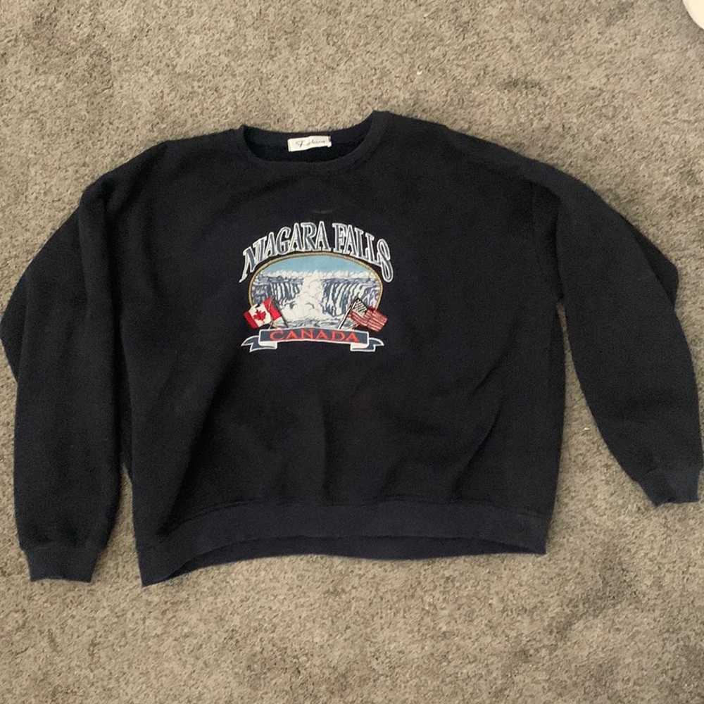 navy blue niagra falls sweater